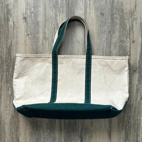 L.L. Bean Handbags - Vintage L.L. Bean Boat And Tote Green Canvas Tote Bag